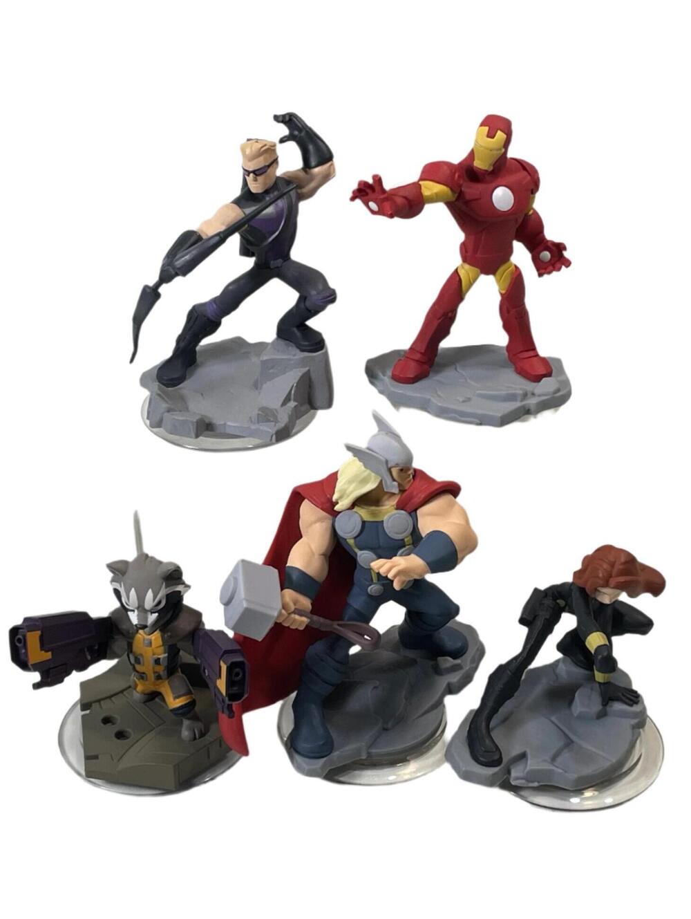 Marvel Avengers Disney Infinity 2.0 Figures - Iron Man, Thor, Black Widow, Hawk